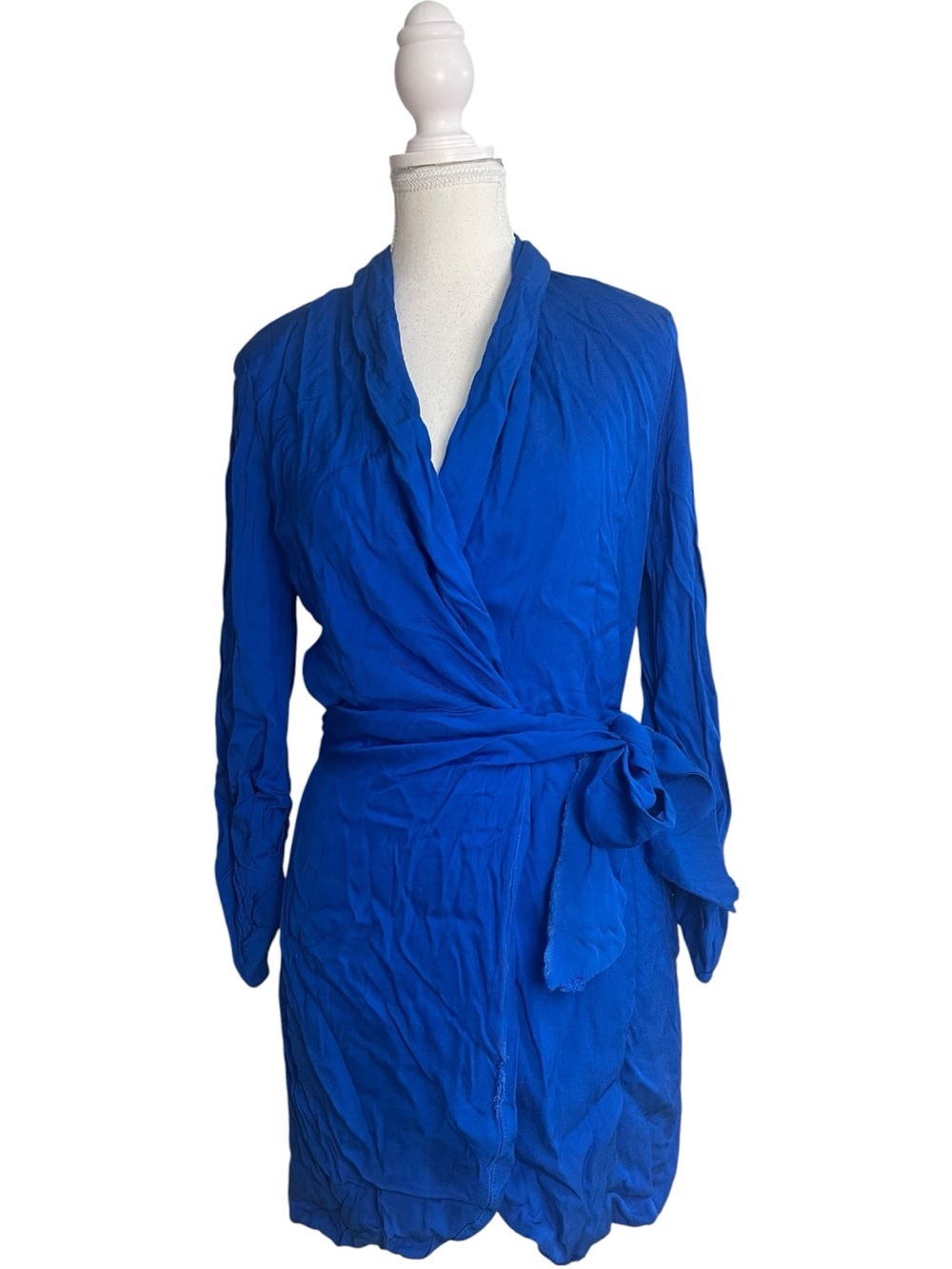Zara Wrap Front Blazer Dress Blue